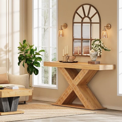 Tribesigns 55.12" Console Table, Modern Sofa Table Entryway Table With Thicken X Base 5 Tribesigns 55.12" Console Table, Modern Sofa Table Entryway Table With Thicken X Base - Image 5