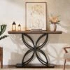 Tribesigns 47" Console Table Sofa Table With Unique Butterfly Metal Base, Foyer Accent Table For Living Room, Entryway, Hallway