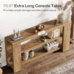 70.9" 3-Tier Extra Long Console Table, Narrow Wooden Sofa Table Behind Couch, Farmhouse Entry Foyer Table For Living Room, Hallway 14 70.9" 3-Tier Extra Long Console Table, Narrow Wooden Sofa Table Behind Couch, Farmhouse Entry Foyer Table For Living Room, Hallway -Tribesigns Sales Store GUEST 829654c1 81c8 4b32 9747 be34dfdd4cd5