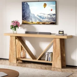 70.9" Farmhouse Wood Console Table -Tribesigns Sales Store GUEST 82f3e0c9 dada 4d92 b21a 8a793159c25c