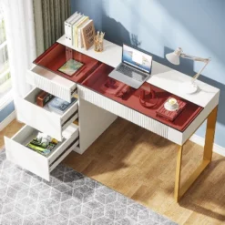 Tribesigns Computer Desk With 4 Drawers, 47.24 Inch Modern Home Office Desk With Glass Top 13 Tribesigns Computer Desk With 4 Drawers, 47.24 Inch Modern Home Office Desk With Glass Top -Tribesigns Sales Store GUEST 83cf1295 f850 46be b745 d6cfc13f8388