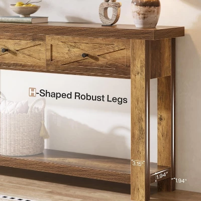 Tribesigns 70.9” Console Table With 3 Drawers, Farmhouse Entryway Table With Storage Shelf, Sofa Table Behind Couch For Hallway, Foyer, 6 Tribesigns 70.9” Console Table With 3 Drawers, Farmhouse Entryway Table With Storage Shelf, Sofa Table Behind Couch For Hallway, Foyer, - Image 6