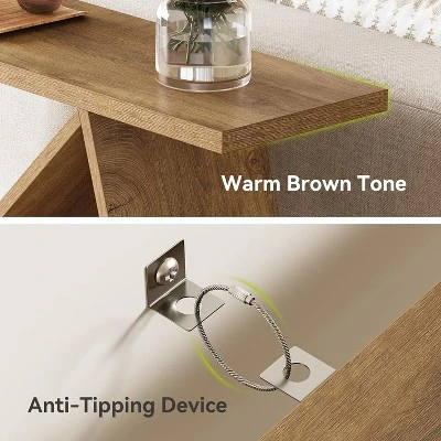 Tribesigns 41.3"Small Entryway Table, Narrow Farmhouse Console Table With Rustic Wooden Legs For Living Room, Entry, Entrance, Foyer , Brown 5 Tribesigns 41.3"Small Entryway Table, Narrow Farmhouse Console Table With Rustic Wooden Legs For Living Room, Entry, Entrance, Foyer , Brown - Image 5