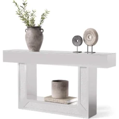 Tribesigns 2-Tier Modern Mirrored Console Table, 63"Long Sofa Behind Couch Table For Living Room, Table With Heavy Duty Base, Silver -Tribesigns Sales Store GUEST 88142b09 318a 4084 80a5 31989807ab5f