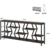 Tribesigns 70.9 Inches Sofa Console Table With 4 Tier Wood Storage Shelves