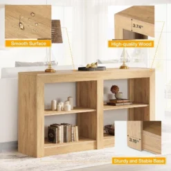 Tribesigns 59-Inch 3-Tier Farmhouse Entryway Table, Wood Console Table Behind Couch -Tribesigns Sales Store GUEST 8972cf41 dad2 42ad aec8 610a9b2f6ba0