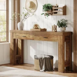Tribesigns Wood 63" Console Table With 2 Drawers, Farmhouse Entryway Table With H-Shaped Sturdy Legs For Hallway, Living Room -Tribesigns Sales Store GUEST 89d47c42 36a2 4259 b7b9 7eee4931ca4d