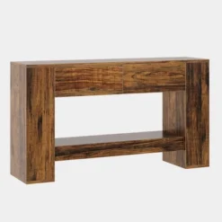 Tribesigns 55.1" Console Table With 2 Drawers, Wooden 2-Tier Sofa Table Behind Couch, Entryway Table For Corridor, Hallway -Tribesigns Sales Store GUEST 8a317db8 284a 4116 9be5 68581a6e0892