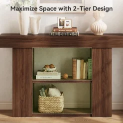 Tribesigns 53" Console Table For Entryway, 3-Tier Entryway Table Behind Sofa Couch With Storage Shelves, For Home Living Room Hallway,Brown -Tribesigns Sales Store GUEST 8a455dee b9d3 4177 9ac9 bc7e5b303d99