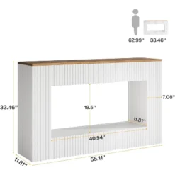 Tribesigns Modern Console Table, 55" Wood Entryway Table With Storage, Narrow Long Sofa Table Behind Couch Table For Living Room, Hallway
