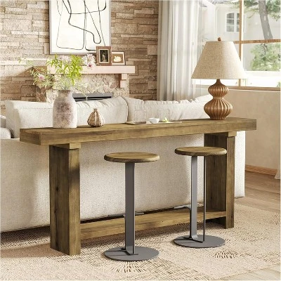 Tribesigns 70.9"Solid Wood Console Table, Farmhouse Entryway Accent Table For Living Room, Entrance, Hallway, Foyer, Dark Brown 3 Tribesigns 70.9"Solid Wood Console Table, Farmhouse Entryway Accent Table For Living Room, Entrance, Hallway, Foyer, Dark Brown - Image 3