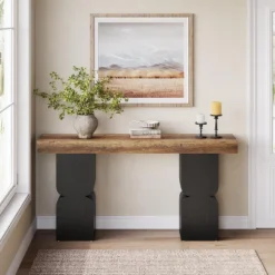 Tribesigns 63"Console Table, Heavy-Duty Look, Modern Entryway Furniture For Living Room, Hallway, Foyer, Brown & Black -Tribesigns Sales Store GUEST 8d31d25e fd61 4e19 9856 f78ada8402b5