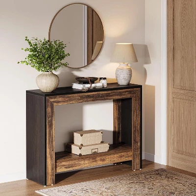 Tribesigns 41.3" Farmhouse Console Table Wood Entryway Table, Narrow Sofa Table Behind Couch With Storage Shelves 7 Tribesigns 41.3" Farmhouse Console Table Wood Entryway Table, Narrow Sofa Table Behind Couch With Storage Shelves - Image 7