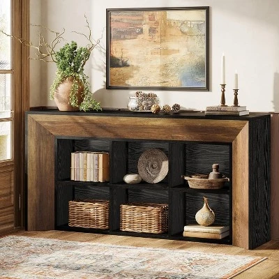 Tribesigns 63" Console Tables, Farmhouse Entryway Table With 6 Storage Cubes, Sofa Tables For Living Room, Hallway 9 Tribesigns 63" Console Tables, Farmhouse Entryway Table With 6 Storage Cubes, Sofa Tables For Living Room, Hallway - Image 9