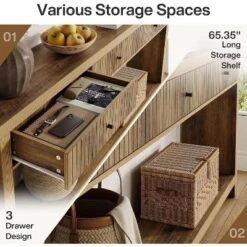 Tribesigns 70.9 Inch Wood Console Table Long Sofa Table With 3 Drawers -Tribesigns Sales Store GUEST 908ce565 65b2 4bc7 9b80 40f0a4d814a6