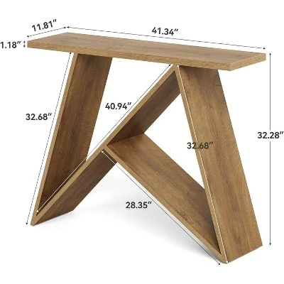 Tribesigns 41.3"Small Entryway Table, Narrow Farmhouse Console Table With Rustic Wooden Legs For Living Room, Entry, Entrance, Foyer , Brown 1 Tribesigns 41.3"Small Entryway Table, Narrow Farmhouse Console Table With Rustic Wooden Legs For Living Room, Entry, Entrance, Foyer , Brown