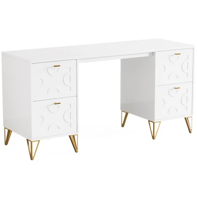 Tribesigns 59'' Modern Computer Desk With File Drawers, Simple Work Desk With Storage For Home Office 11 Tribesigns 59'' Modern Computer Desk With File Drawers, Simple Work Desk With Storage For Home Office - Image 11