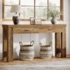Tribesigns Wood 63" Console Table With 2 Drawers, Farmhouse Entryway Table With H-Shaped Sturdy Legs For Hallway, Living Room