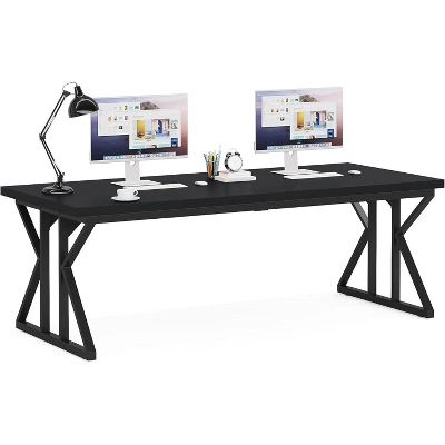 Tribesigns 78.7-Inch Executive Desk, Computer Desk For Home Office, Black 6 Tribesigns 78.7-Inch Executive Desk, Computer Desk For Home Office, Black - Image 6