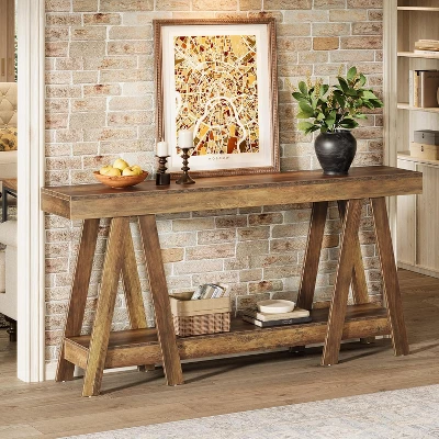 Tribesigns 70.87" Farmhouse Console Table, 2-Tier Entryway Accent Table Behind Sofa 6 Tribesigns 70.87" Farmhouse Console Table, 2-Tier Entryway Accent Table Behind Sofa - Image 6