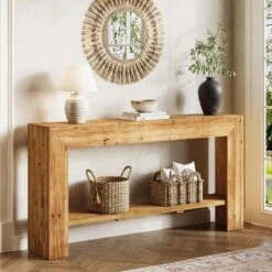 Tribesigns Solid Wood Entryway Table, 63" Console Table With Storage, Narrow Sofa Table Behind Couch For Entryway, Living Room, Hallway -Tribesigns Sales Store GUEST 935c62bc 95f6 4597 bc9e 80bd4c4f7442