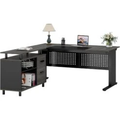 Tribesigns L-Shaped Office Desk, 62.99" Executive Desk With File Cabinet -Tribesigns Sales Store GUEST 945604d5 d5d5 4a19 8b69 d7a544a5c93b