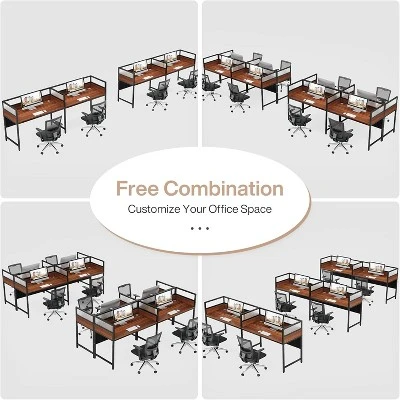 Tribesigns 94.48" Two-Person Office Desk With Privacy Panel, Long Computer Office Double Desk 7 Tribesigns 94.48" Two-Person Office Desk With Privacy Panel, Long Computer Office Double Desk - Image 7