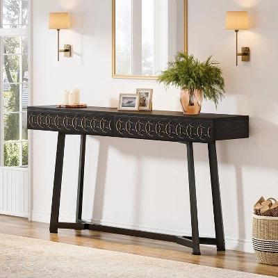 Tribesigns 55-Inch Modern Console Table, 2-Drawer Entryway Table, Sofa Table Behind Couch For Entrance, Foyer, Hallway, Living Room 7 Tribesigns 55-Inch Modern Console Table, 2-Drawer Entryway Table, Sofa Table Behind Couch For Entrance, Foyer, Hallway, Living Room - Image 7