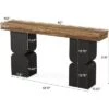 Tribesigns 63"Console Table, Heavy-Duty Look, Modern Entryway Furniture For Living Room, Hallway, Foyer, Brown & Black