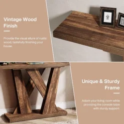 Tribesigns 55.12-Inch Farmhouse Console Table, Modern Behind The Couch Table With Geometric Base, Narrow Sofa Table Wood Long Entryway Table 13 Tribesigns 55.12-Inch Farmhouse Console Table, Modern Behind The Couch Table With Geometric Base, Narrow Sofa Table Wood Long Entryway Table -Tribesigns Sales Store GUEST 96b83576 288e 40e9 ac8b fa1ba40cefd7
