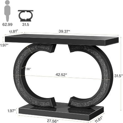 Tribesigns Modern 39-inch Mirrored Console Table With Sparkling Crystal Inlays 2 Tribesigns Modern 39-inch Mirrored Console Table With Sparkling Crystal Inlays - Image 2