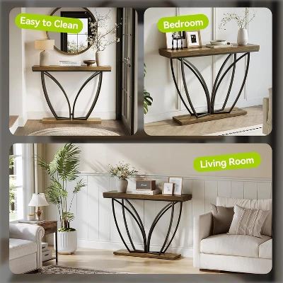 Tribesigns 41.3"Sofa Table, Industrial Behind Couch Furniture, Narrow Long Console Table For Entryway, Living Room, Hallway, Office, Rustic Brown 5 Tribesigns 41.3"Sofa Table, Industrial Behind Couch Furniture, Narrow Long Console Table For Entryway, Living Room, Hallway, Office, Rustic Brown - Image 5