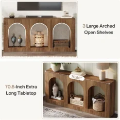 Tribesigns 70.9" Wood Console Table With 3 Arched Shelves For Foyer, Hallway -Tribesigns Sales Store GUEST 9caf94f7 7e0c 4855 9263 9d9b6ee7881f
