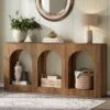 Tribesigns 70.9" Wood Console Table With 3 Arched Shelves For Foyer, Hallway