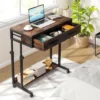 Tribesigns Portable Desk With Drawers, Mobile Laptop Desk With Wheels, Small Standing Desk For Home Office