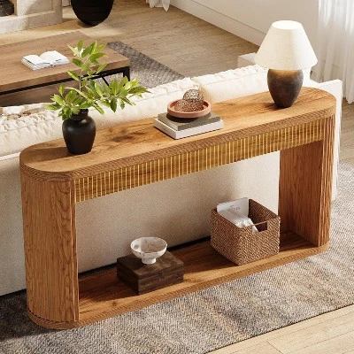 Tribesigns 63" Console Table For Entryway, Narrow Wood Sofa Table Behind Couch For Entrance, Hallway, Foyer 2 Tribesigns 63" Console Table For Entryway, Narrow Wood Sofa Table Behind Couch For Entrance, Hallway, Foyer - Image 2