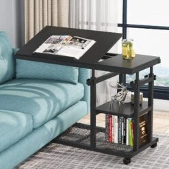 Tribesigns Height Adjustable End Table, C-Type Side Table With Wheels -Tribesigns Sales Store GUEST a1114fa9 40cd 4605 ba20 1396b41c77ef