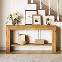 Tribesigns Solid Wood Entryway Table, 63" Console Table With Storage, Narrow Sofa Table Behind Couch For Entryway, Living Room, Hallway -Tribesigns Sales Store GUEST a12d63d8 1419 45e7 9a56 548d6f254ea3