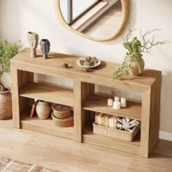 Tribesigns 59-Inch 3-Tier Farmhouse Entryway Table, Wood Console Table Behind Couch -Tribesigns Sales Store GUEST a2b8fca5 b02f 42f1 98c0 4ec6739aa892