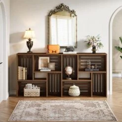 Tribesigns 70.9-Inch Long Sofa Table, Narrow Sofa Console Table With Storage Shelves, 3-Tier Entryway Table For Living Room, Hallway, Entrance