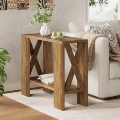 Tribesigns 2-Tier Side Table, Farmhouse End Table With Storage Shelves, Sofa Side Table For Small Spaces, Living Room, Bedroom, Rustic Brown -Tribesigns Sales Store GUEST a32dd851 04c5 4079 8835 429af1751fa1