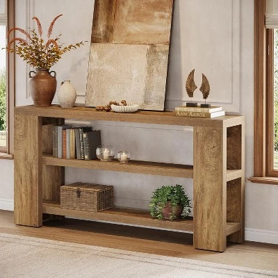 70.9" 3-Tier Extra Long Console Table, Narrow Wooden Sofa Table Behind Couch, Farmhouse Entry Foyer Table For Living Room, Hallway 7 70.9" 3-Tier Extra Long Console Table, Narrow Wooden Sofa Table Behind Couch, Farmhouse Entry Foyer Table For Living Room, Hallway - Image 7