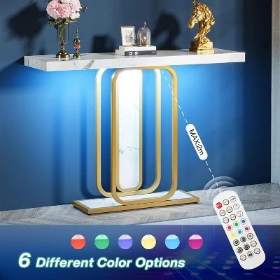 Tribesigns Modern Console Table With LED Lights, 41.33" Entryway Table 3 Tribesigns Modern Console Table With LED Lights, 41.33" Entryway Table - Image 3
