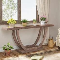 Tribesigns 63 Inches Farmhouse Wood Console Table For Entryway, Narrow Long Foyer Sofa Table With Geometric Legs For Hallway, Entrance, Living Room -Tribesigns Sales Store GUEST a75c5605 fad2 4266 9564 8f25595176ee