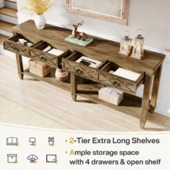 Tribesigns 70.87-Inch Extra Long Console Table, 4-Drawer Farmhouse Sofa Table For Entryway -Tribesigns Sales Store GUEST a78e7458 05df 4725 becd a853505f1636