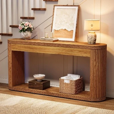 Tribesigns 63" Console Table For Entryway, Narrow Wood Sofa Table Behind Couch For Entrance, Hallway, Foyer 3 Tribesigns 63" Console Table For Entryway, Narrow Wood Sofa Table Behind Couch For Entrance, Hallway, Foyer - Image 3