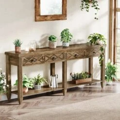 Tribesigns 70.87-Inch Extra Long Console Table, 4-Drawer Farmhouse Sofa Table For Entryway -Tribesigns Sales Store GUEST ab0e2f95 808b 4b4f 9831 63509fa756ff