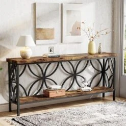 Tribesigns 70.86-Inch Narrow Sofa Table With Storage
