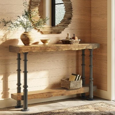 Tribesigns Solid Wood Console Table For Entryway, 55-Inch Long Sofa Table With Shelf, Behind Couch For Foyer, Hallway, Living Room 1 Tribesigns Solid Wood Console Table For Entryway, 55-Inch Long Sofa Table With Shelf, Behind Couch For Foyer, Hallway, Living Room