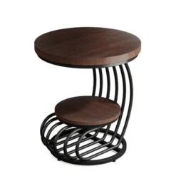 Tribesigns 2-tier Round End Table, Side Table With Storage Shelf, Metal Arc-Shaped Frame Accent Table For Living Room, Bedroom -Tribesigns Sales Store GUEST aedcee3f 18fa 4ee9 8465 d540c1fca22a